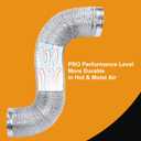 Heavy Duty 4"Flexible Dryer Vent Exhaust Duct Hose 16 Feet Long, Extra Thick(6-ply) Aluminum Foil HVAC Ducting Kit with 2 Key Hose Clamps