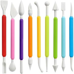 LINPHCEY 9PCS Clay Tools for Kids Air Dry Clay Tool Kit Plastic Clay Sculpting Tools Set for DIY Pottery, Modeling Sculpey Polymer Clay  Safe & Easy Grip for Beginners & Craft Lovers
