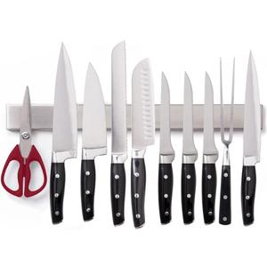 GORILLA GRIP Heavy Duty Stainless Steel Magnetic Knife Holder, 18 Inch, Drilling Required, Holds Up to 6 lbs, Wall Magnet Strip for Knives, Securely Store and Organize Kitchen Tools, Art Supply Bar (Silver)