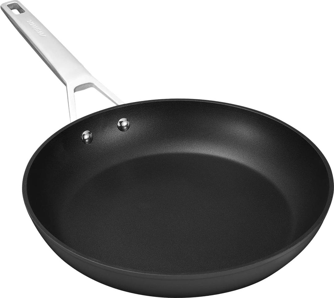 MsMk Nonstick Frying Pan, 12 1/2 Inch Titanium and Ceramic Nonstick Large Skillet Pan, Sturdy and Durable Skillet Nonstick, for Various Stove Type, Oven Safe to 700F Pan for Cooking, Dishwasher Safe
