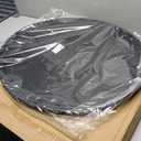 3 Pcs Large Restaurant Serving Trays 24" x 29" Oval Plastic Food Serving Tray Non Slip Rubber Lined Black Serving Tray for Cafeteria (3)