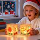 Christmas Lantern Resin Molds, 6Pcs Carved Silicone Molds with Santa Claus Elk Gift Snowflake Pattern, Cube Candles Storage Box Moldes para Resina, DIY Christmas Ornament Home Decor Crafts