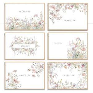 3 x Floral Thank You Cards with Envelopes,48Pack - 4x6 Inches Thank You Notes with envelope and stickers,baby shower thank you cards,Thank you cards for baby shower,wedding,Birthday
