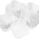1000 Pcs Square Paper Muffin Cups - Disposable Baking Liners for Cupcakes and Desserts Greaseproof White Cake Wrappers for Parties and Events (6.50X6.50X2.50CM)