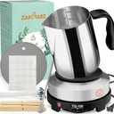 Zapstarz Candle Making Kit with Hot Plate, Candle Making Supplies for Adults Beginners, Wax Melting Pot with Stirring Spoon, Anti-Scalding Pad, Candle Wick, Centering Device, Wick Stickers