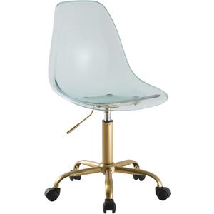 Urban Lifestyle Acrylic Rolling Desk Chair, Mint 21.25D x 19.68W x 34H Inch