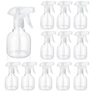 Jinei 24 Pcs 8 oz Empty Plastic Spray Bottle Bulk with Trigger Sprayers Pet Adjustable Head from Fine to Stream Refillable for Hair Plants Cooking Pets, No Leakage(Clear)