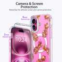 Coolwee Magnetic for iPhone 16 Case Rose Gold, Compatible with MagSafe, for Men Cute Women Girls, 10FT Military Grade Protective Cover for iPhone 16 Phone Clear Transparent Pineapple