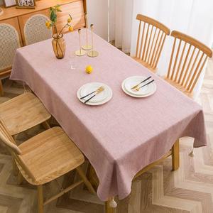 Coffee Table Cloth Pink, Table Cloth Rectangle Table Solid Color Polyester Cotton 87x52inch