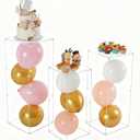 Vincidern 3pcs Acrylic Square Pedestal Stand for Party, Clear Lucite Display Pedestal for Flowers, Sculptures, Cake, Wedding, Events, Art Gallery, Party Decor 31.5*11.8''(L), 27.6*11.2''(M), 23.6*10.2''(S)