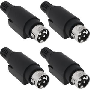 4PCS 4-Pin Mini Power Din Solder Plug 7.5A 24V 4-Pin Mini DIN Power Connector for Camera Audio Mixer Projector Home Audio System 4-Pin Unassembled Mini DIN Soldering Plug