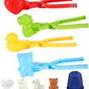 4 Packs Snowball Maker, Snow Ball Toys Games with Handle for Kids Outdoor Indoor Winter Snowball Fight Maker Tool Clip Beach Toy