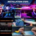 Interior Car LED Strip Lights, Acrylic LED Lights RGB Dreamcolor 6 in 1 with 175 inches 593 LEDs Fiber Optic Ambient Lighting Kits,APP and Remote Control 16 Million Colors Car Neon Lights