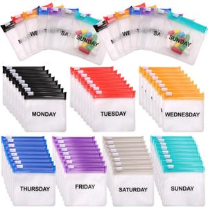 35&70P Pieces Pill Pouch Bags Zippered, Anglecai Reusable Pill Pouch for Medicine Bags Portable for Pills Bags Self Sealing Travel Pill Packets with Slide Lock Pill Baggies for Pill Storage (70)