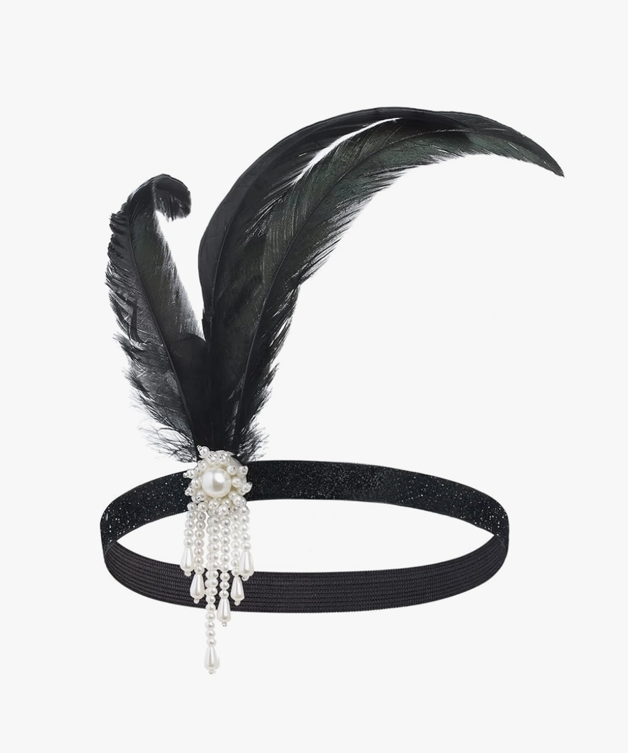 BABEYOND 1920s Flapper Headpiece Roaring 20s Feather Headband Roaring 20s Gatsby Hair Accessories
