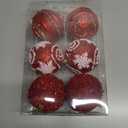 3.15" Large Christmas Ball Ornaments Glitter Shatterproof Ornaments for Christmas Tree Large Sequin Plastic Hanging Big Christmas Ball Ornaments, 6Pcs 80mm (Red)
