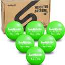 6 Pack Weighted Baseballs Set (16 oz) - Weighted Baseballs for Hitting Training & Improved Power - Pitching Training Baseball for All Skill Levels (Green)