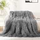 Cottonblue Weighted Blanket 25lbs 60x80 inches for Queen Bed, Faux Fur Sherpa Weighted Blanket for Adults, Plush Cozy Bed Blanket with Glass Beads for Calm and Relax, Grey