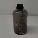 AQUAFIT 1 Gallon Water Jug with Time Marker - BPA Free 128 oz Gym Water Bottle with Straw, Handle, Gray