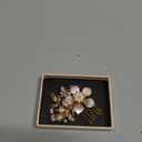 SWEETV Gold Bridal Hair Clip,Floral Bridal Hair Comb Barrette Flower Hair pieces for Brides Wedding