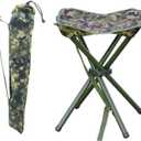 JSHANMEI Camping Stool Portable Folding Stool for Outdoor Hiking Fishing Travel Deluxe 4 Leg, Support 300 lbs (4-leg(16" Seat Height))