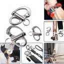 2/4 Pcs Marine 316 Stainless Steel Fixed Eye Snap Shackle, Quick Release Boat Anchor Chain Eye Jaw Swivel Stainless Snap Shackle Hook (2, 52mm)