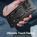 FNTCASE for Motorola Edge 2025 Case: Military Grade Drop Proof Protection Mobile Cover with Kickstand | Matte Textured Rugged Shockproof TPU | Protective Sturdy Phone Case - Black