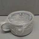 Gomakren Extra Large Soup Bowl with Handle, 39 Ounces Microwave Ramen Bowl, Ceramic Bowl with Lid, 6 Inch Soup Mug Cup for Cereal, Ramen, Instant Noodle, Beige White