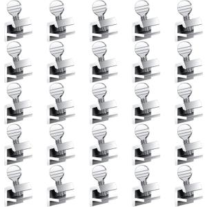 Boao 25 Sets Sliding Window Locks Aluminum Metal Window Security Safety Locks with Keys Silver Adjustable up and Down Stopper Proof Home Door Patio Guard(1 Key)