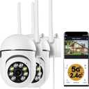 Outdoor Security Cameras, 2.4GHz & 5G WiFi Cameras for Home Security, 1080P Dome Surveillance Cameras 360 View, Waterproof Security Camera with Motion Detection, 2-Way Audio (2PCS)