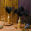 AceOrbit 24pcs Natural Black Ostrich Feathers 10-12inch with 12 Pack Faux Pearl Necklace Bulk Long Pearl Women's Jewelry 1920S Party Favor Centerpieces Wedding Bridal Shower Tea Birthday Decorations