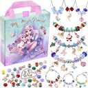3 x Charm Bracelet Making Kit & Unicorn/Mermaid Girl Toy- ideal Crafts for Ages 8-12 Girls who Inspire Imagination and Create Magic with Art Set and Jewelry Making Kit (Multicolor)