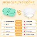 3 x 3 Pack 8.5 oz Silicone Reusable Snack Containers with Lids, Portable Sauce and Salad Small Containers 2 Compartments, Leak-proof Snack Boxes for Travel, Picnics, School