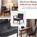 Retro Leather Accent Chair, Arm Lounge Chair for Living Room, Black
