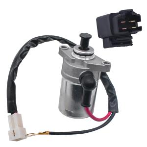 Starter Motor Fit for Polaris Outlaw 50 Predator 90 Sportsman 90 Scrambler 90 for Eton 90cc 2 Stroke 12v 9tooth Starter with Solenoid Relay