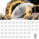 50 Pcs Clear Umbrella Wedding for Rain, Clear Wedding Umbrellas Bulk
