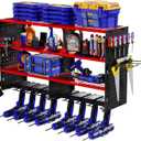 FAHKNS 4 Layer Power Tool Organizer, Heavy Duty Drill Holders Wall Mount, Extended Large Tool Storage Organizer, Tool Rack for Garage Workshop Pegboard, Gifts for Men