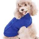 FAMI Dog Clothes Dogs Sweater Soft Puppies Clothing Winter Puppy Sweaters Warm Outfit for Dogs Small XS S Cat Apparel (DarkBlue,Large)