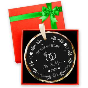 Wedding Gifts - Mr and Mrs Gifts - Marriage Engagement Gift Ideas for Couples, Future Mr and Mrs Gift Ideas-Her Just Married Ornaments - Just Married Decorations Bridal Shower Ornaments