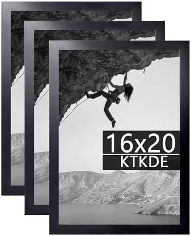 KTKDE 16x20 Picture Frame black Set of 2,wooden Poster Frames with Polished Plexiglass, Wall Gallery Decorating for Minimalist Style Suitable,Any style Best gift