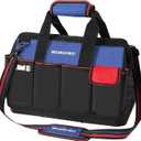 WORKPRO Tool Bag, 18 Inch Tool Bag with Waterproof Molded Base, Open Top Tool Organizer Bag with 20 Pockets, Adjustable Shoulder Strap