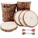 Unfinished Natural Wood Slices 25Pcs 3.1-3.5 inch Wood Coaster Pieces Craft Wood kit Predrilled with Hole Wooden Circles Great for Arts and Crafts Christmas Ornaments DIY Crafts Rustic Wedding