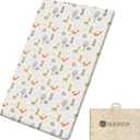 HAVEN Pack and Play Mattress, 38"x26"x1" Playard Baby playpen Mattress Pad for Cribs, Waterproof & Breathable Cover with Animal Print and Reversible Plush Toy for Toddlers & Babies