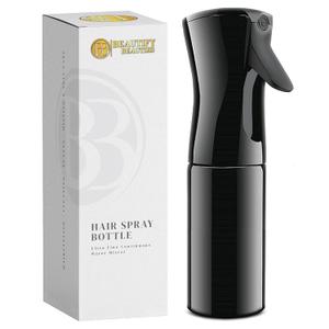 BeautifyBeauties Hair Spray Bottle  Ultra Fine Continuous Water Mister for Hairstyling, Cleaning, Plants, Misting & Skin Care (Black, 6.8 Ounces)
