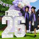 Graduation Decorations Class 2026 White Marquee Numbers 26 Graduation Decorations 4 Feet Tall Large Kindergarten College High School Grad Party Decor Light up Numbers Big Foam Board Backdrop