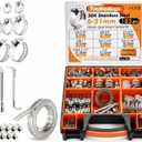 185 Pcs 304 Stainless Steel Hose Clamps, Metal Strap & Strong Fasteners Set