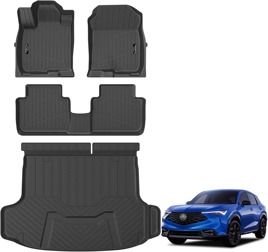 Floor Mats & Cargo Liner Custom Fit for Acura ADX 2025 All Weather TPE Rubber 1st & 2nd Floor Liners Automotive Trunk Mat for Acura ADX 2025 Accessories, Black