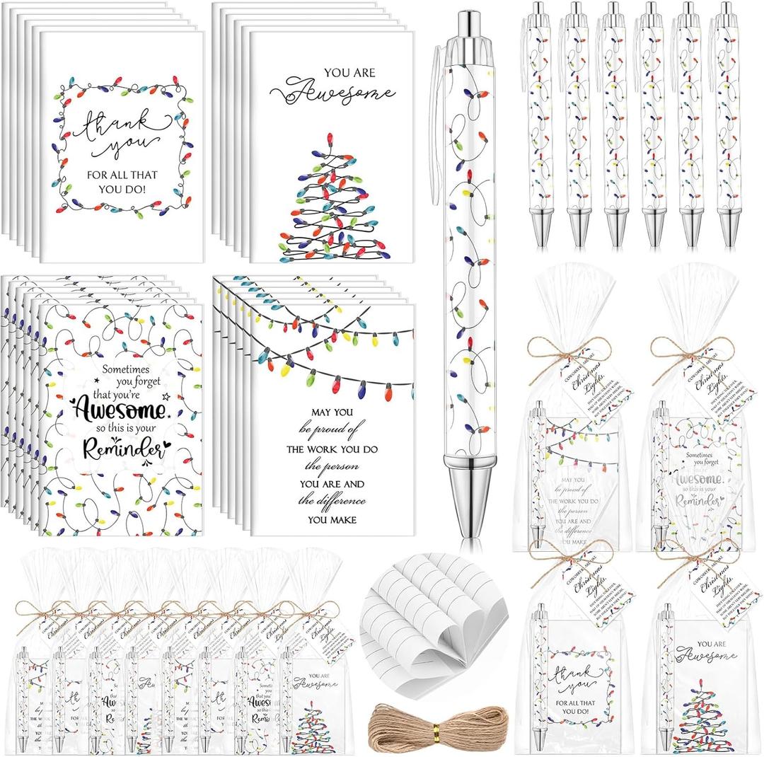 Fumete 20 Sets Coworker Christmas Gifts Bulk Inspirational Notebooks Sublimation Bulb Pens Coworkers Are Like Christmas Light Tags Employee Gifts For Staff Team Teacher Office Appreciation