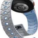 Bandletic Silicone Magnetic Band Compatible with Samsung Galaxy Watch 7 6 5 4 FE 40mm 44mm/Watch 6 4 Classic 43mm 47mm 42mm 46mm/Watch 5 Pro 45mm, 20mm No Gap Soft Sport Strap for Men Women