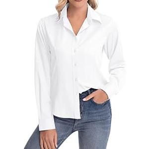 Siliteelon Plus Size Blouse Top White, 5X